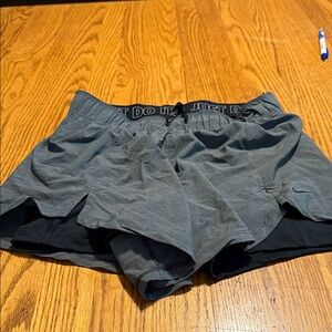 Nike Women's Charcoal and Black Athletic Shorts